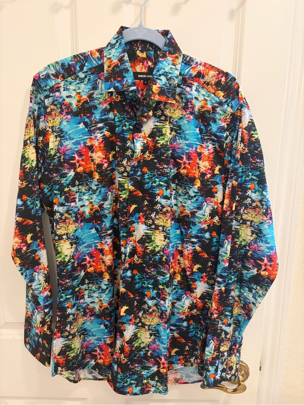Jared Lang Men's Multicolor Abstract Print Long-Sleeve Button Down Shirt